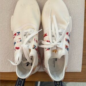 Adidas Kids White Sneakers with Colorful Accents